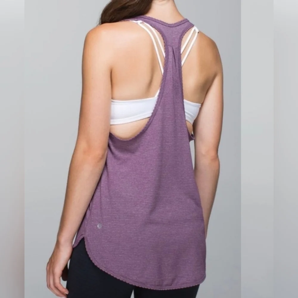 Lululemon 105 F Singlet Tank 4 Purple Fog Racerback Hot Yoga Retro Activewear